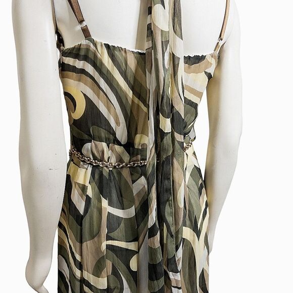 Jake*s Camo Swirl Halter Knee Length Dress Size Medium - Picture 8 of 13